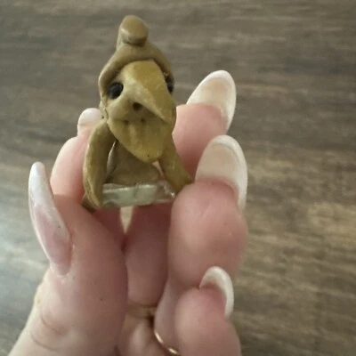 Troll gnomo elfo de arcilla con punta de cuarzo natural cristal encanto colgante Perú Hippie Foto 1 de 4