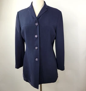Kasper ASL Size 10 Petite Women's Navy Blue Business Blazer Jacket Fully Lined - Picture 1 of 11