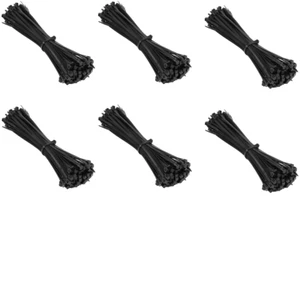 600 Pezzi Nylon Nero 4" - 15" Pollici Assortimento Fascette Zip Wire Wraps Kit USA - Foto 1 di 1