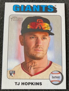 Topps Heritage High Number #628 TJ Hopkins 2024 borde blanco RC. Gigantes - Imagen 1 de 2