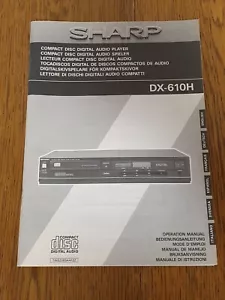SHARP DX-610H CD PLAYER BEDIENUGSANLEITUNG,Instruction Manual - Bild 1 von 11