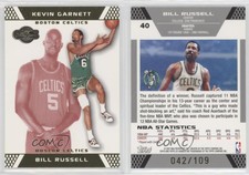 2007-08 Topps Co-Signers Gold Red /109 Kevin Garnett Bill Russell #40.2 HOF
