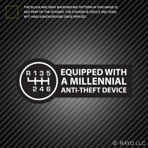 Equipped With A Millennial Anti-Theft Device Sticker manual stick shift - Bild 1 von 1
