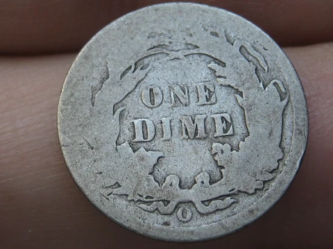 1891 O Seated Liberty Silver Dime- Good Details, New Orleans Cover