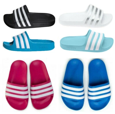 Adidas Boys Sliders Slides Shoes Adilette Aqua Flip Flops Beach Sandals Slippers - Image 1 of 4