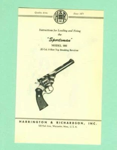 H&R Model 999 Owners Manual Reproduction - Picture 1 of 1