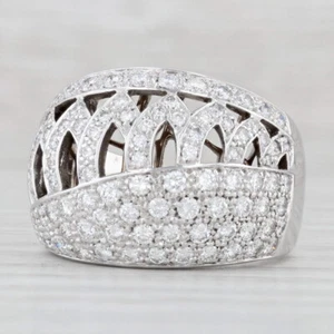 Anello Damiani Princess In Oro Bianco 18k Da 1,50ctw Taglia 7,25 Cocktail - Foto 1 di 11