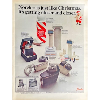 1967 Norelco Shavers Vintage Print Ad Retro Electric Shaver Memorabilia Photos - Image 1 of 2