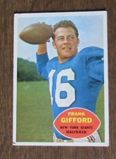 1960 Topps Football Card #74 Frank Gifford Vg/EX (HOF)