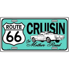 American car plate-route 66-cruisin-neuve decoration usa/biker