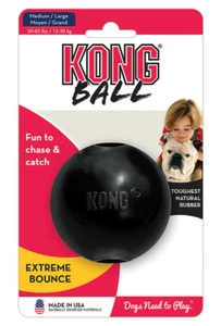 KONG Extreme Bounce Ball Med/Lrg Rubber Treat Stuffable Fetch & Chew Dog Toy 3" - Picture 1 of 10