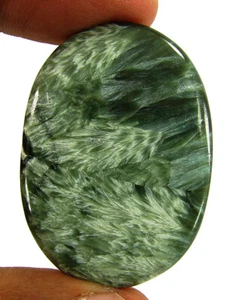 47.35 CT Natürlich Grün Seraphinite Lose Edelstein Cabochon Drahtgeflecht - Picture 1 of 5