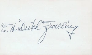 Dutch Zwilling 1910 White Sox (Dec. 1978) Signed 3x5 Index Card with JSA COA - Picture 1 of 2