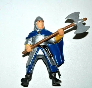 Papo 2000 Blue Knight Double-Bladed Barbarian Battle Axe PVC Figure Medieval Toy - Picture 1 of 6