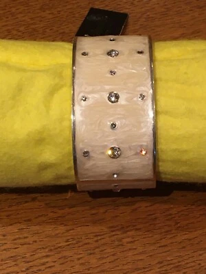 Cuff Bangle Debenhams Collection Dimanties On Cream Swirly Enamel On Metal - Image 1 of 4