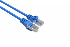 Cable de conexión delgado Cat6 28 AWG cobre desnudo RJ-45 cable Ethernet 5 pies azul paquete de 50 - Imagen 1 de 6
