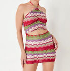 Misguided crochet multi coloured dress 10 (S)