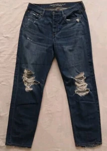American Eagle Vintage Hi-Rise Button Fly Distressed Jeans Womens Size 10 - Picture 1 of 8