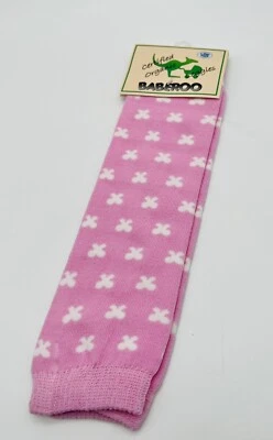 Leg Warmers Leggies Baberoo Organic Pink Bows Cotton Kids Size 0-5 year Old - Image 1 of 4