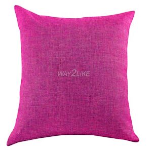 Jute Cushion Cover Decorative Pillowcase for Couch Sofa Chair Bedroom Pack of 2
