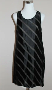 $350 NWT L'AGENCE Sleeveless Black Chiffon Ribbon Stripe Dress sz 6 - Picture 1 of 11