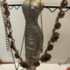 Liz Claiborne Orange gem necklace in Gold tone metal & Other Long Necklace - Picture 1 of 9