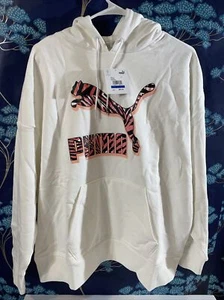PUMA Women's CG Pullover Hoodie Sweatshirt Size XL White - Picture 1 of 5