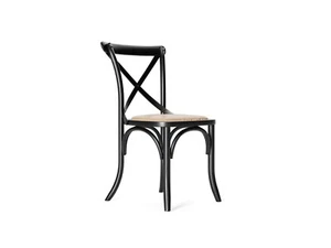 BLACK DINING CHAIRS BEECH WOODEN CHAIRS CROSS BACK DINING CHAIRS + FREE SHIPPING - Picture 1 of 6