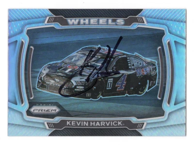 AUTOGRAPHED Kevin Harvick 2021 Panini Prizm Racing WHEELS (#4 Mobil 1 Team) Rare - Image 1 of 2
