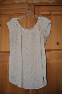 LAUREN CONRAD PEACH POLKA DOT TOP SIZE MEDIUM WITH TIE BACK. - Imagen 1 de 5