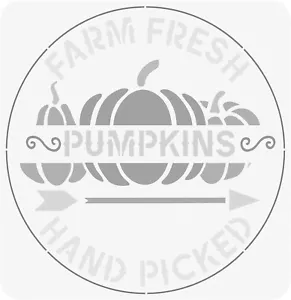 12"x12" Clear Plastic Stencil - Farm Fresh Pumpkins (SR223) - Picture 1 of 2
