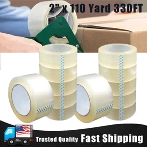 12 Rolls Shipping Packaging Box Packing Sealing Tape 2 mil 2" x 110 Yard 330FT - Picture 1 of 12