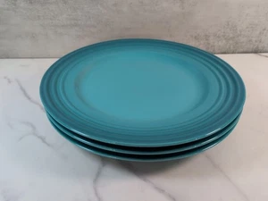 Set of 3 Le Creuset 12" Dinner Plates in Caribbean Blue NEW - Picture 1 of 5