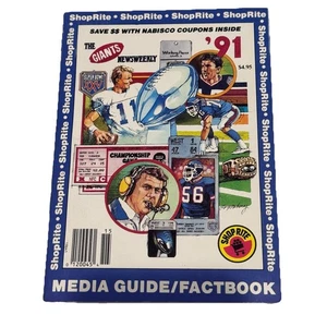 ShopRite New York GIANTS 1991 Guida Ufficiale Media Fact Book NEWSWEEKLY 5"x7" - Foto 1 di 4