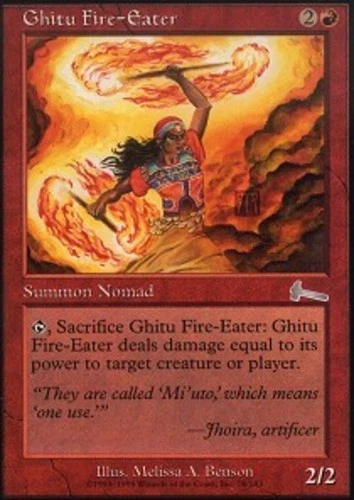 MTG Ghitu Fire-Eater - Foil, Urza's Legacy, Heavily Played, English - Image 1 of 1