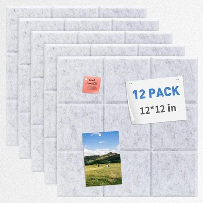 Large Cork Boards Bulletin Board 48"x36", 12 Pack Felt Corkboards Pin Board w... - Image 1 of 4