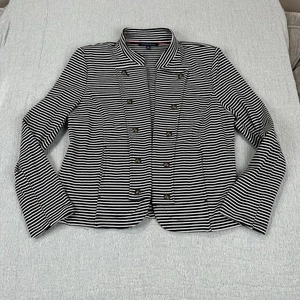 Tommy Hilfiger Blazer Damen Military Band XL schwarz-weiß gestreift - Bild 1 von 8
