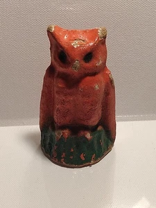 Rara antica figura Halloween polp paper mache gufo papermâché 3,5” HTF - Foto 1 di 15