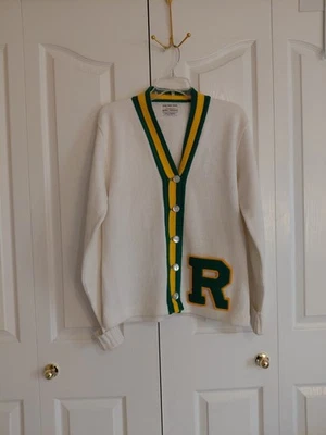 复古 20 世纪 60 年代男式莱特曼开衫毛衣 Rogue River Oregon 中号 40 — 第 1/4 张图片