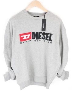 DIESEL F-Arap Felpa Women's XS Ruffled Logo Patch Oversized Sweatshirt - Picture 1 of 9