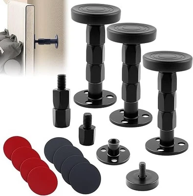 4 Pack Adjustable Headboard Stoppers Anti-Shake Stabilizers 1.0–4.0 in Black Set - Изображение 1 из 4