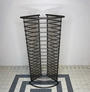 "Estante de torre de CD Atlantic Metal vintage de los años 90 12"" tiene capacidad para 20 soportes negros de pie" - Imagen 1 de 9