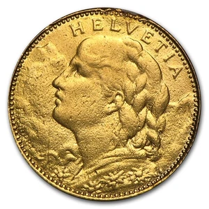Suiza Oro 10 Francos Helvetia (1911-1922) Promedio Circ - Imagen 1 de 2