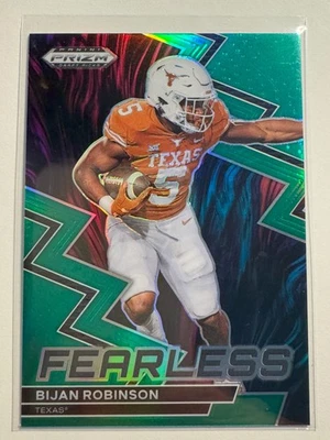 2023 Panini Prizm Draft Bijan Robinson Rookie Fearless #F-21 Green Prizm RC  - Image 1 of 2