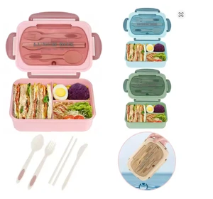 Bento Box Brotdose Erwachsene, Behälter für Erwachsene Herren Damen mit 3 Fächern, - Bild 1 von 6