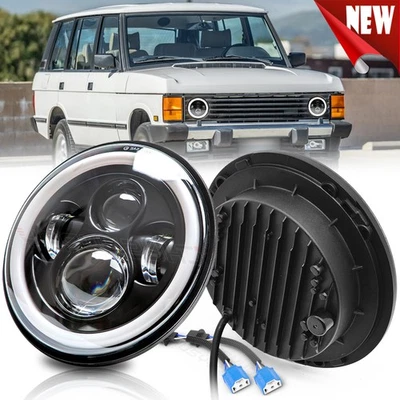 For 1970-1995 Land Rover Range Rover Classic 7 inch LED Halo Headlight DRL Hi/Lo - Image 1 of 4