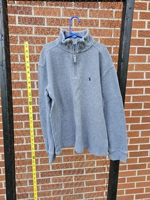 Polo Ralph Lauren Boys' Quarter Zip Grey Sweater, Size 12/14, 100% Cotton - Image 1 of 4