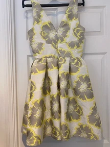 Yellow and White Floral Cocktail Dress - Picture 1 of 6