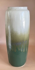 Jarrón alto de cerámica esmalte por goteo esmalte craquelado multicolor - Imagen 1 de 6