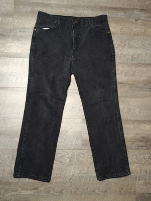Jeans Wrangler preto desbotado vintage anos 90 36x30  - Imagem 1 de 4